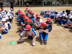 大型車左折巻き込み実験教室の様子