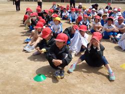 大型車左折巻き込み実験教室の様子