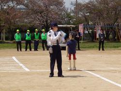 大型車左折巻き込み実験教室の様子