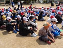 大型車左折巻き込み実験教室の様子