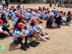 大型車左折巻き込み実験教室の様子