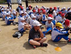 大型車左折巻き込み実験教室の様子