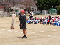 大型車左折巻き込み実験教室の様子