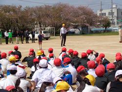 大型車左折巻き込み実験教室の様子