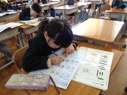 2年生書写の授業