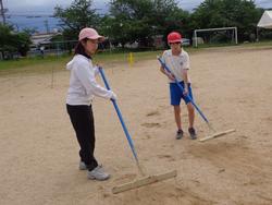 運動会の前日準備
