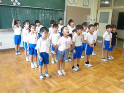 1年生と2年生で歌の交流会