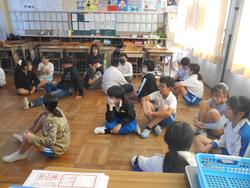 垂直避難訓練の様子
