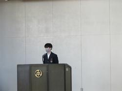 生徒代表のことば