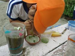 ジュースを作る子ども