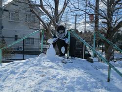 つきやまで雪だるま